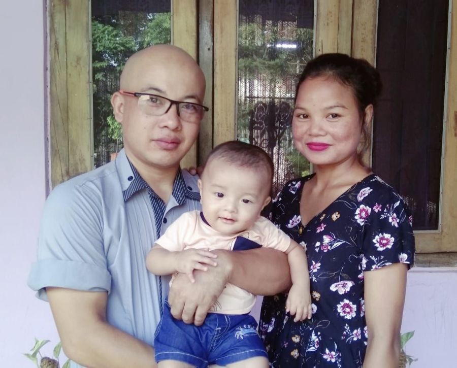 Asangba and Nazia with their son, Sentilong